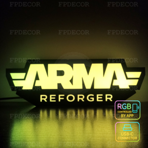 Arma Reforger RGB Light Box military game logo decor
