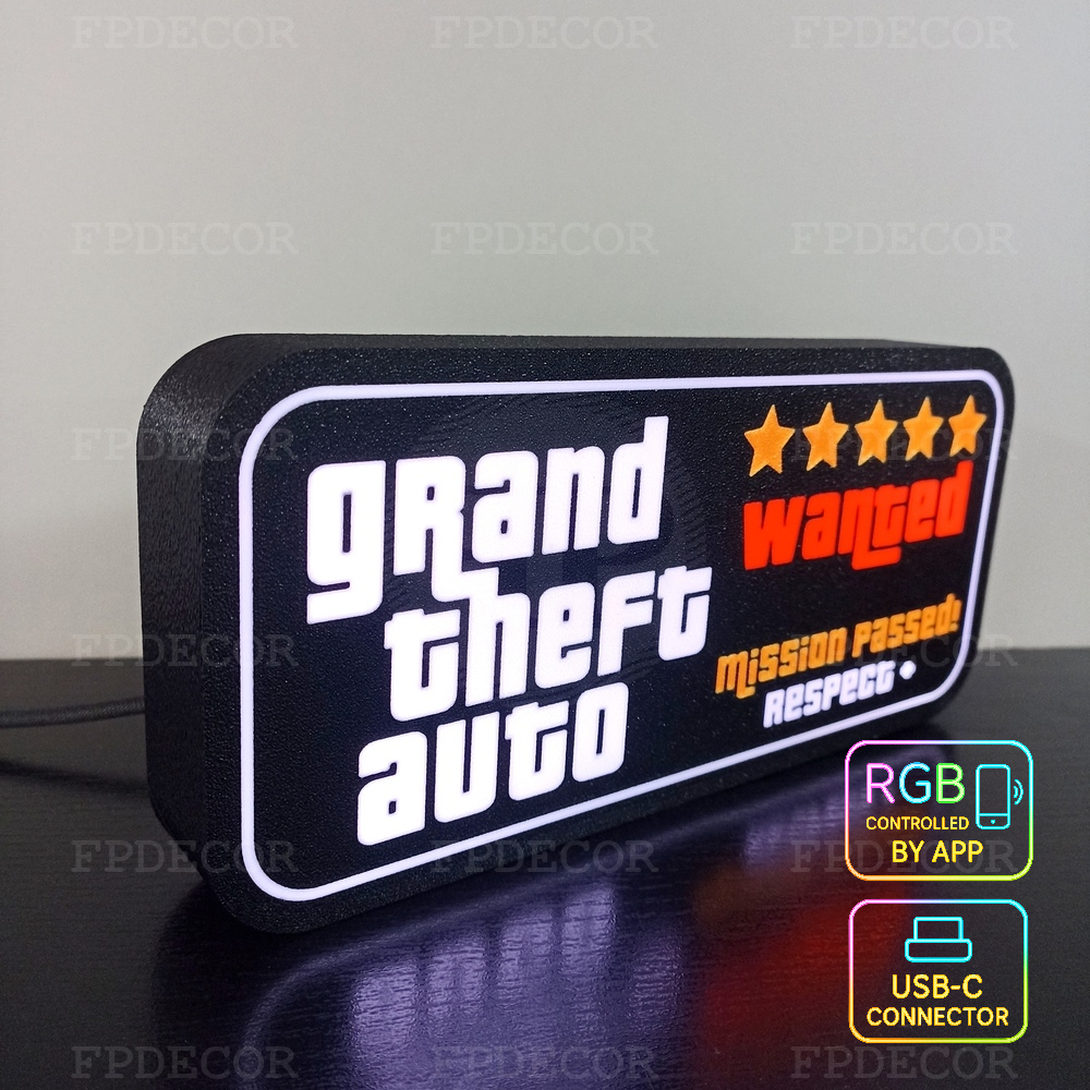 GTA RGB light box for classic gaming room decoration
