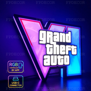 GTA VI RGB Light Box neon gaming room decor