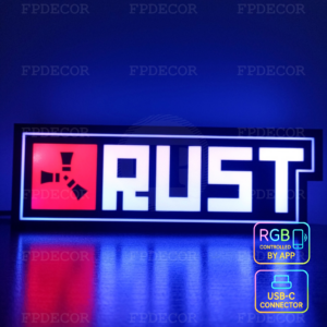 Rust RGB Light Box survival game logo decor