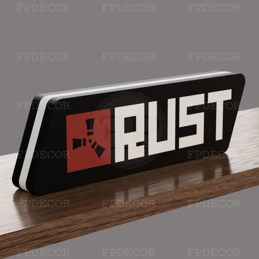 Rust RGB Light Box, Survival Game Logo & Gaming Room Decor - Image 3