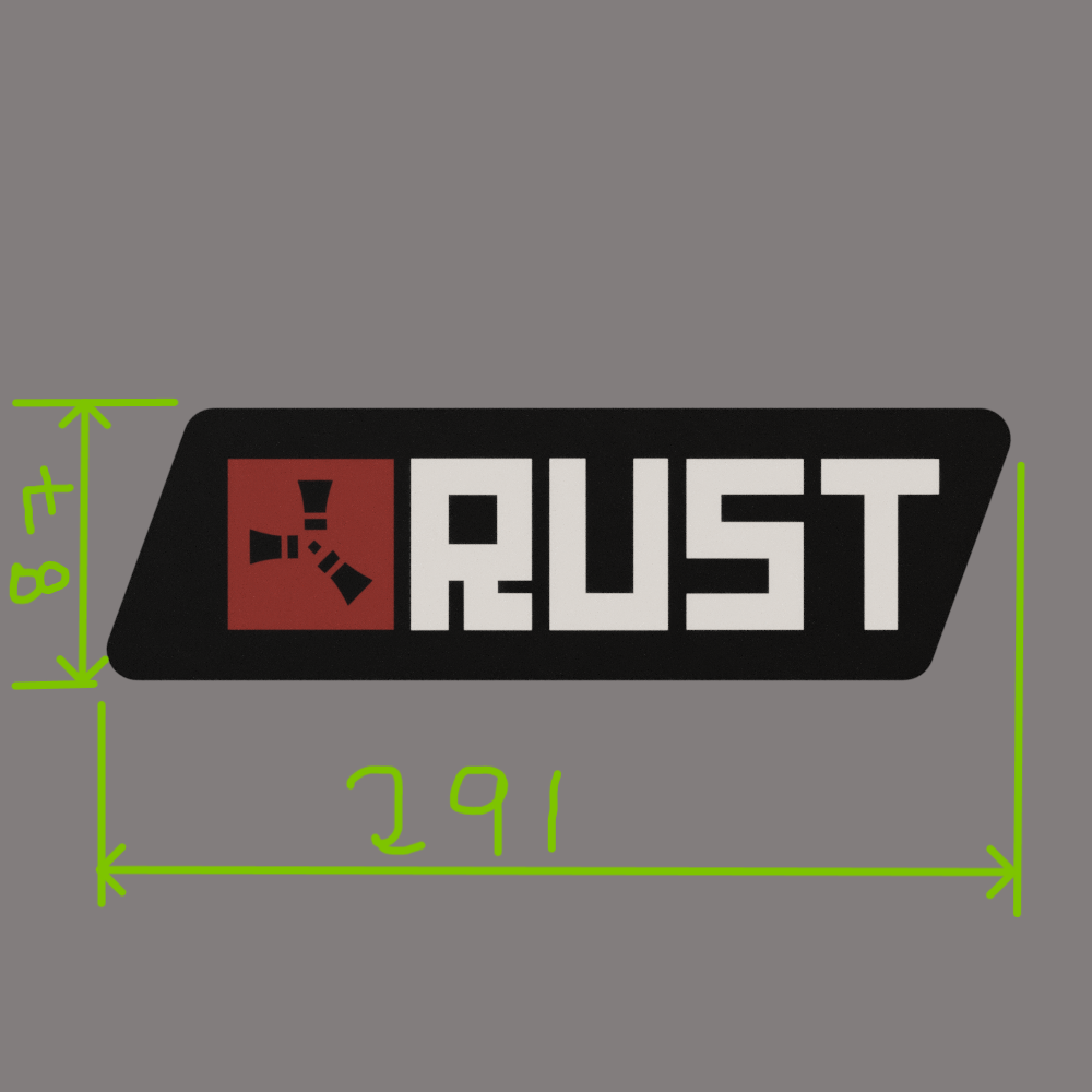 Rust RGB Light Box, Survival Game Logo & Gaming Room Decor