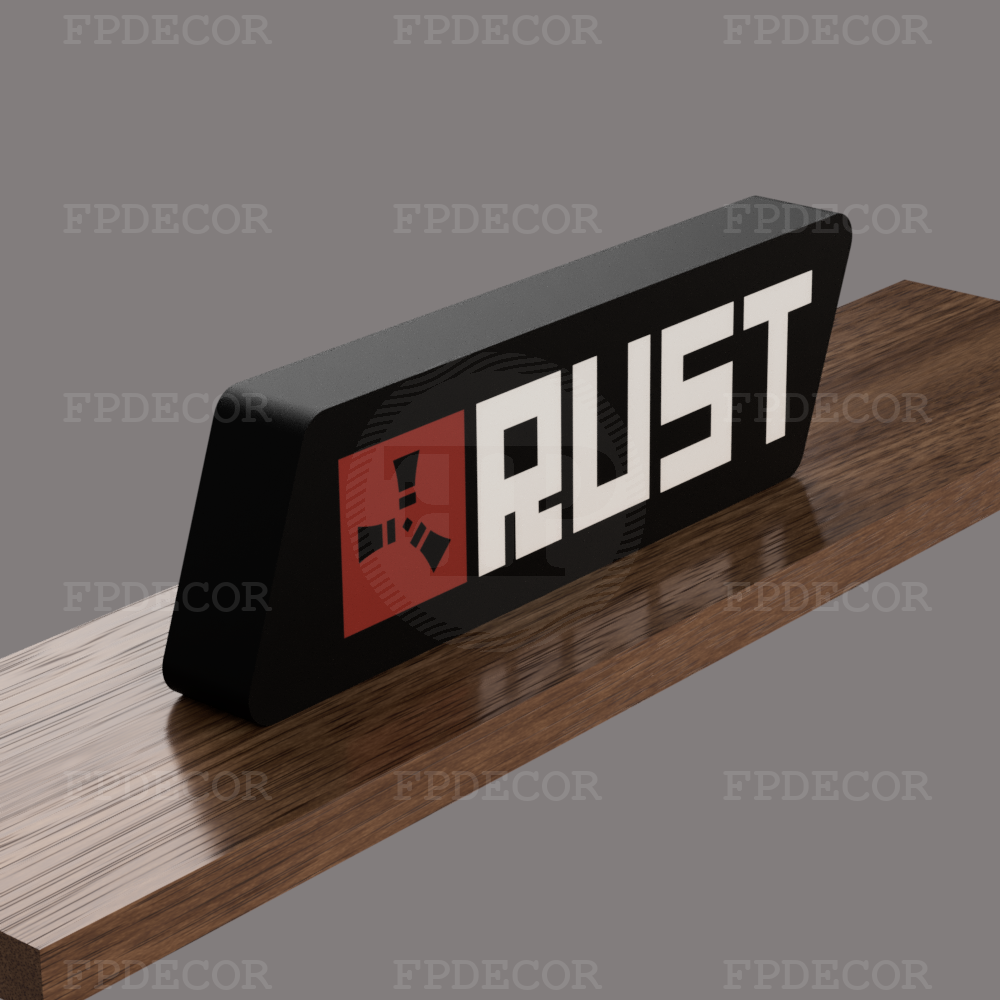Rust RGB Light Box, Survival Game Logo & Gaming Room Decor - Image 2