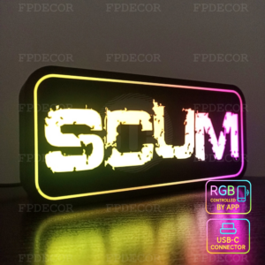 SCUM RGB Light Box, Survival Gaming Decor