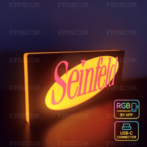Premium Seinfeld RGB Light Box for home entertainment rooms, offices, gaming setups, and collectors.