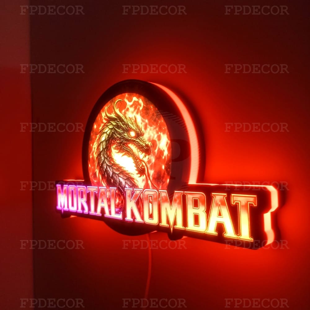 Mortal Kombat RGB Light Box, Gaming Room & Wall Decor - Image 2