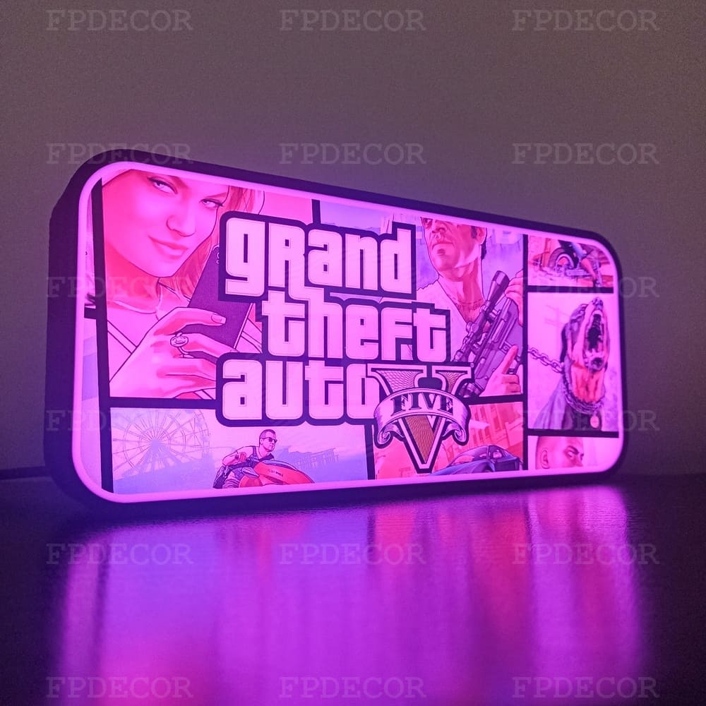 GTA 5 RGB Light Box, Los Santos Aesthetic Gaming Decor - Image 10